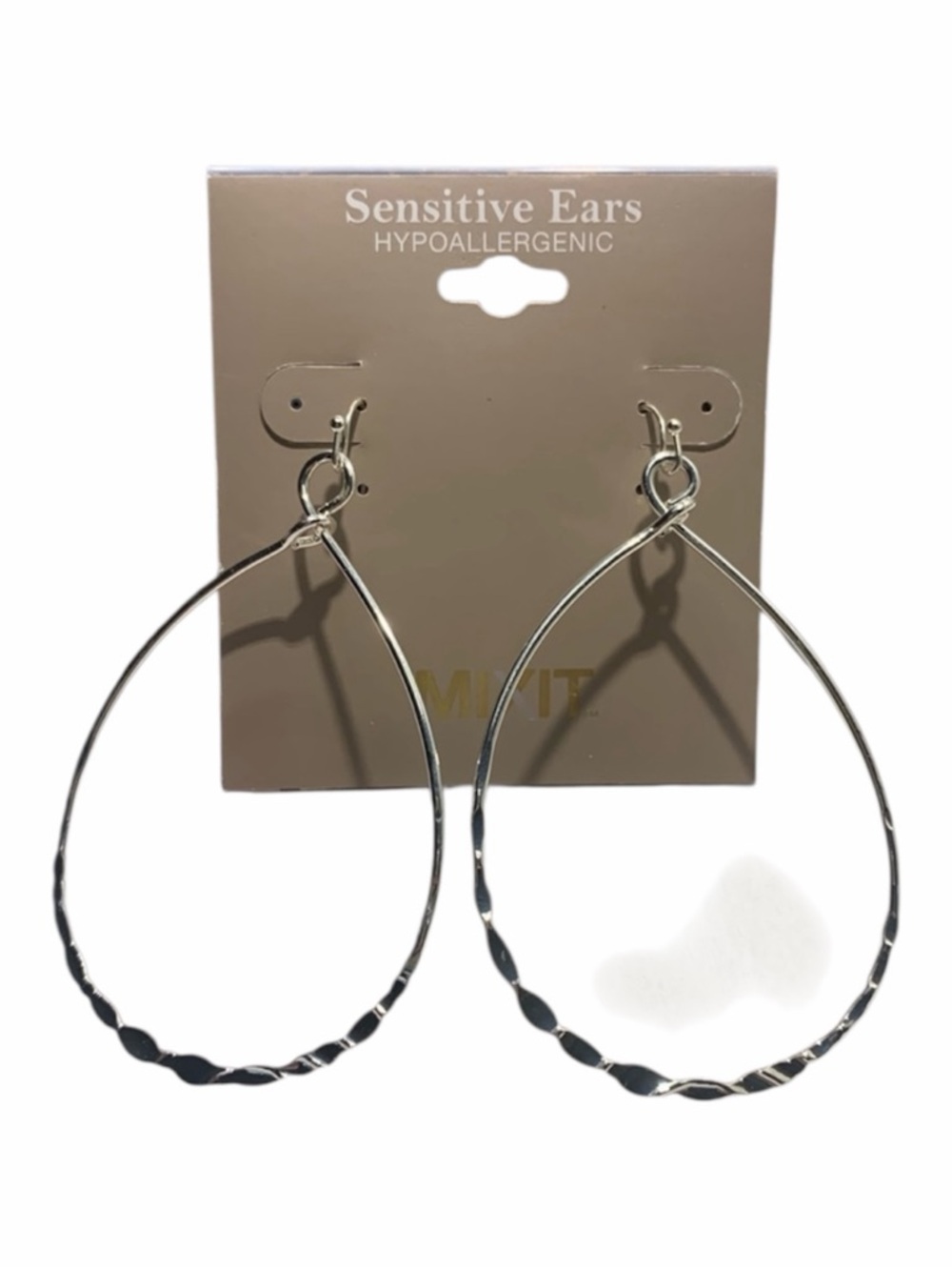 MixIt Silver Tone Hypoallergenic Hammered Tear Drop Pierced Earrings